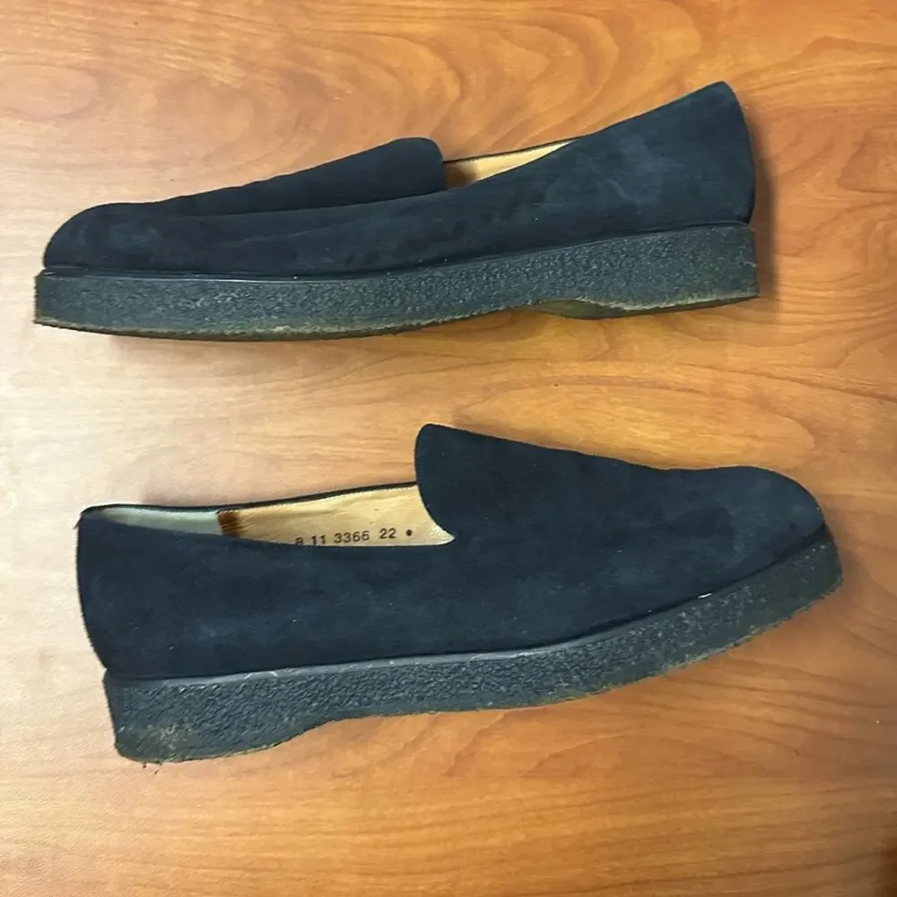 Robert Clergerie Black Suede Slip-On Loafers